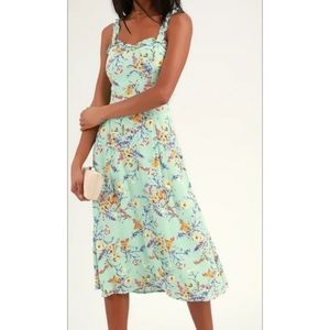 Lulus L sage sunny meadow dress
